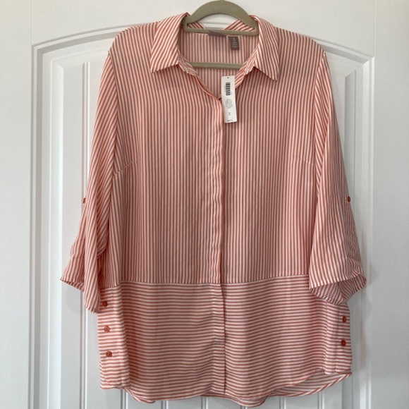 Chico's women Buttom-Down easy strips size 3 - Picture 9 of 9